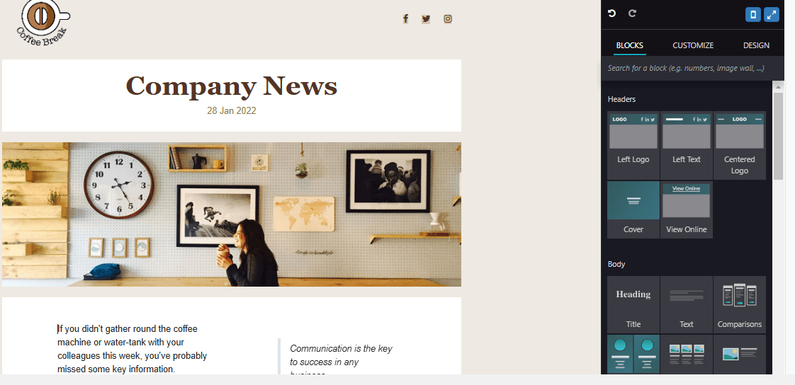 Begin with a blank canvas or choose from our themes.