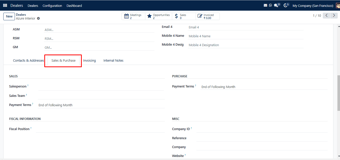 Add Sales &amp; Purchase in Dealer