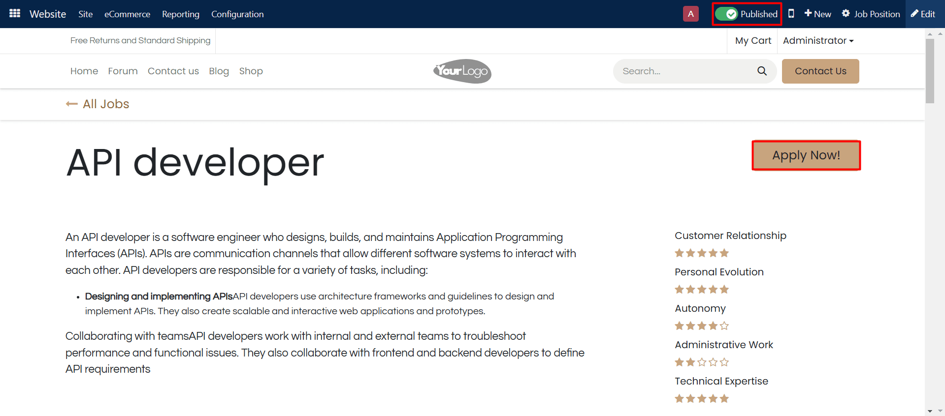 Centralized Application Dashboard