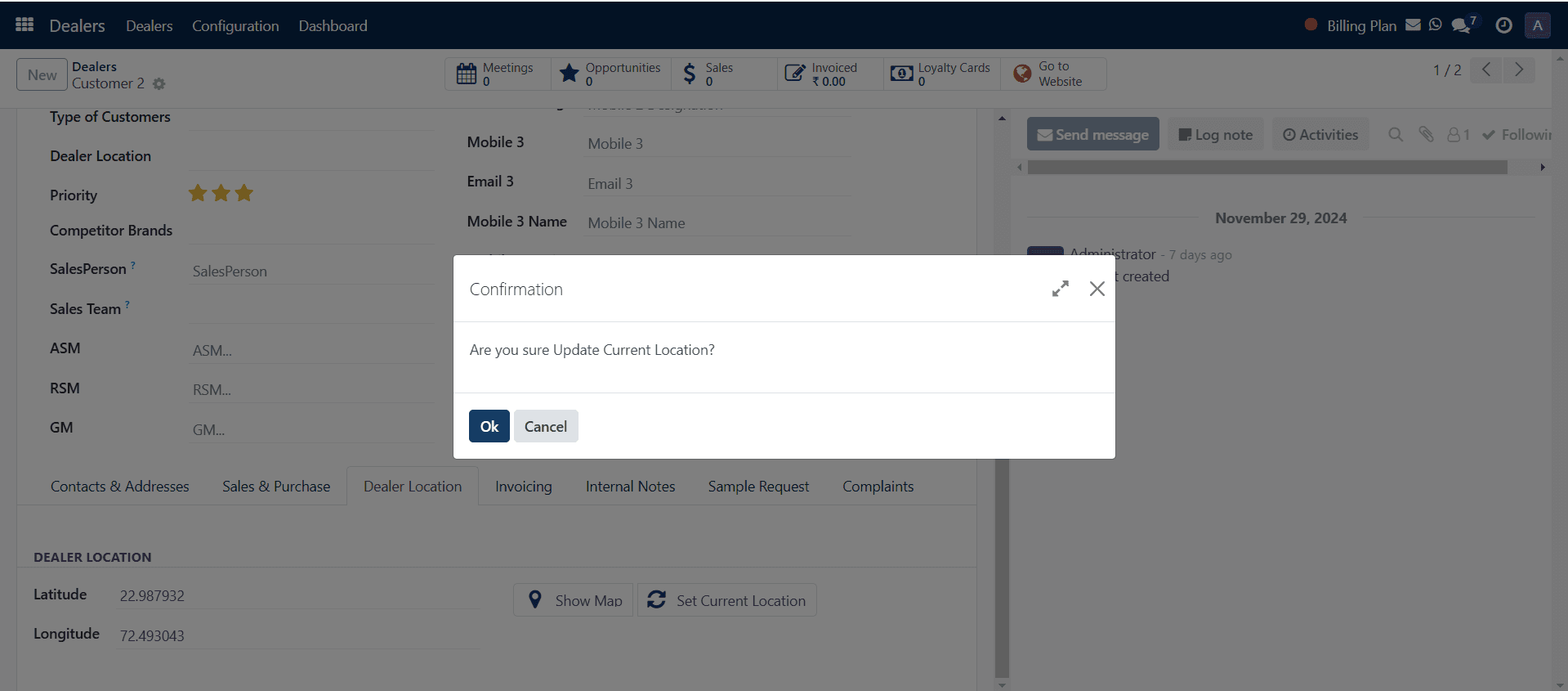 Enable and capture Latitude and Longitude.