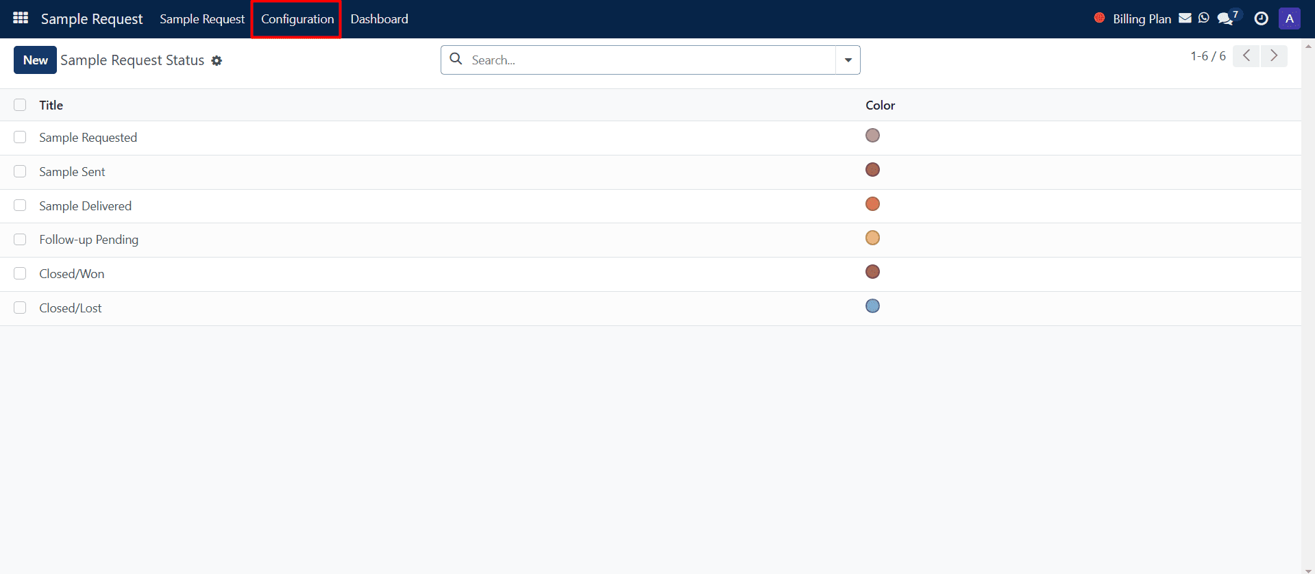 Sample Request Configuration