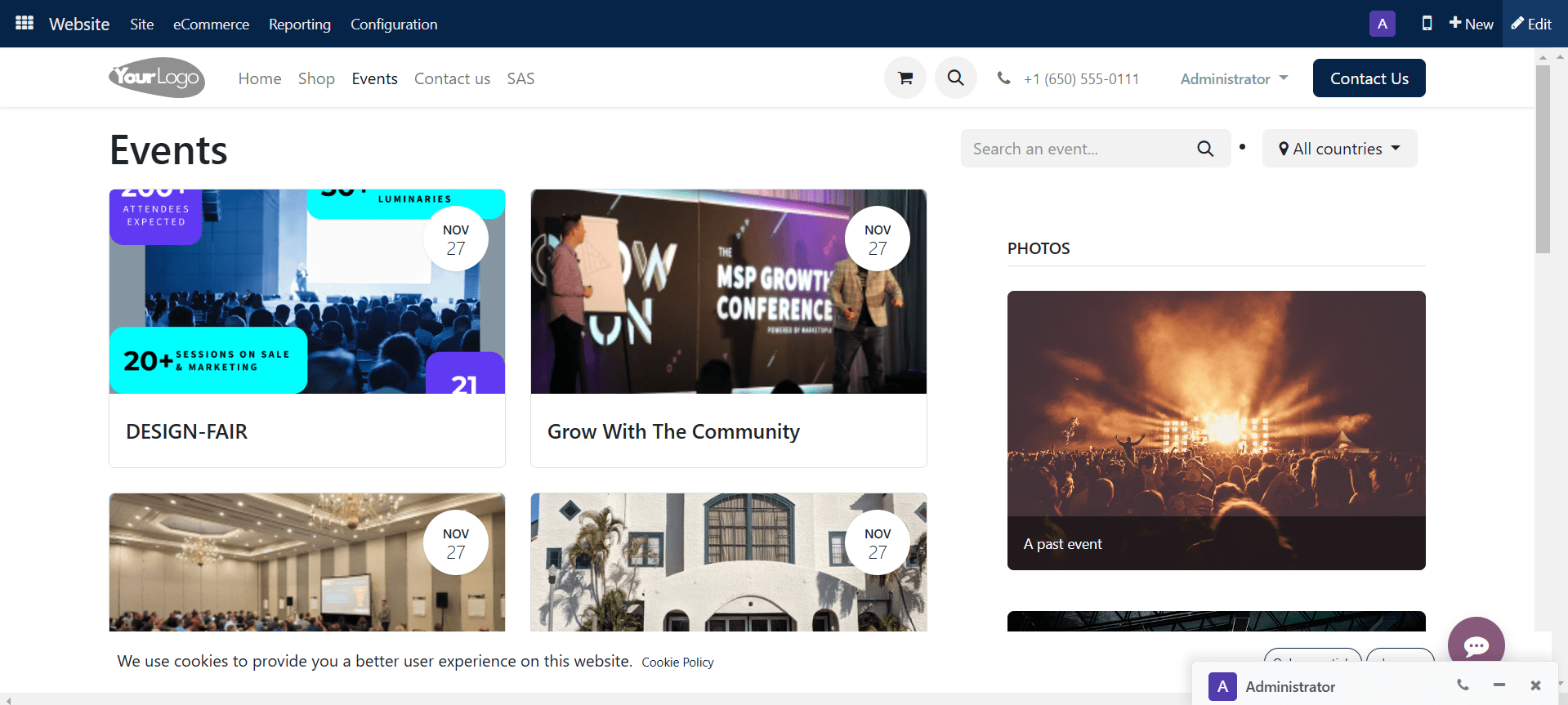 Manage both in-person and virtual events