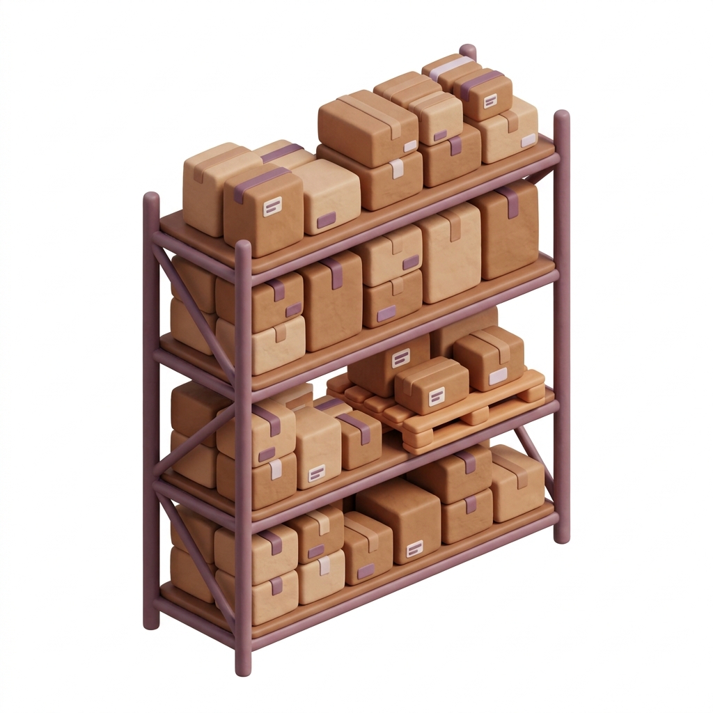 Inventory and Warehouse Optimization 3D Illustration