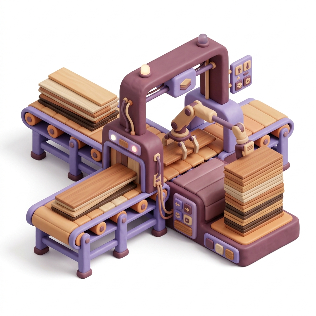 Efficient Manufacturing Management 3D Illustration