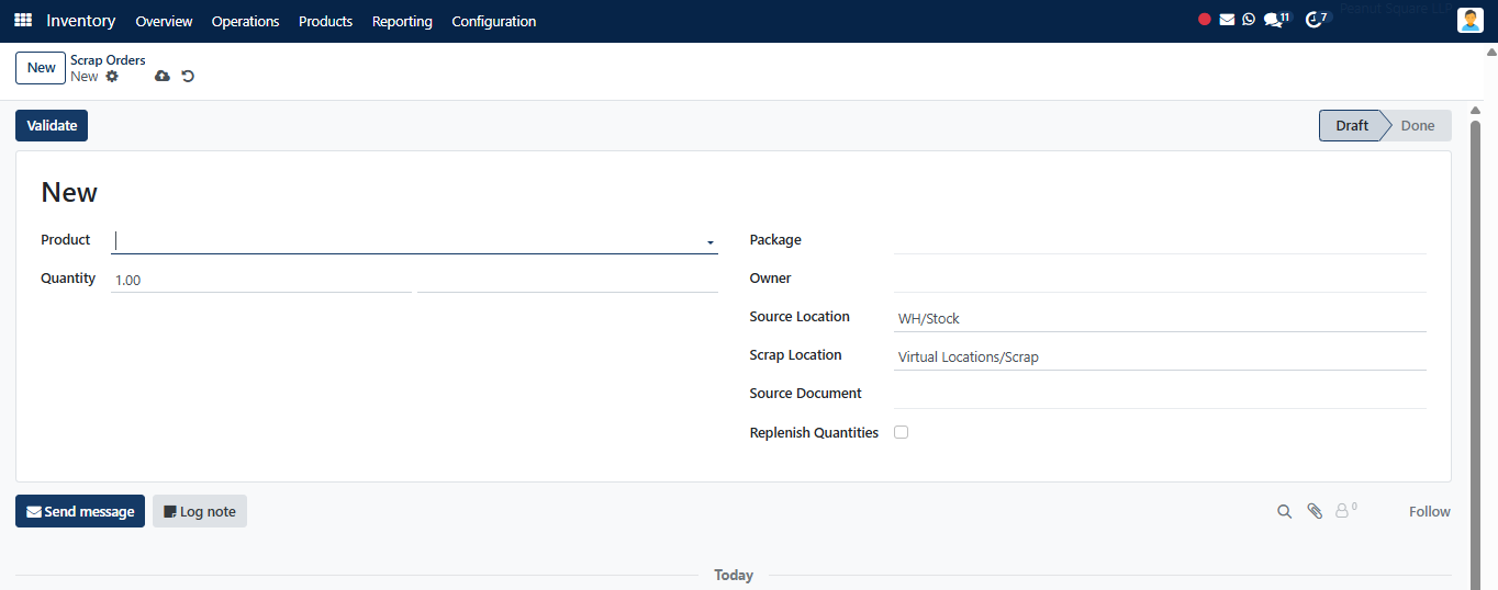 Add New Scrap Order