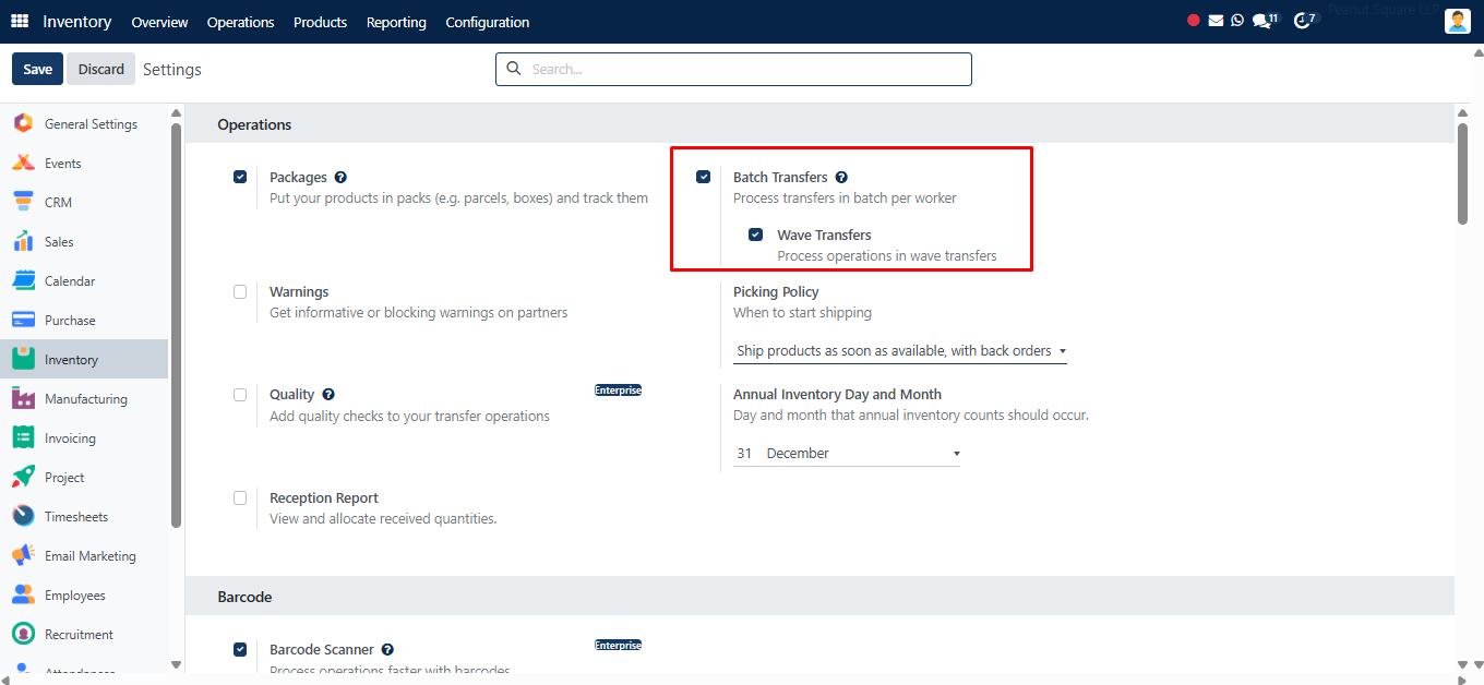 Batch Transfers Option