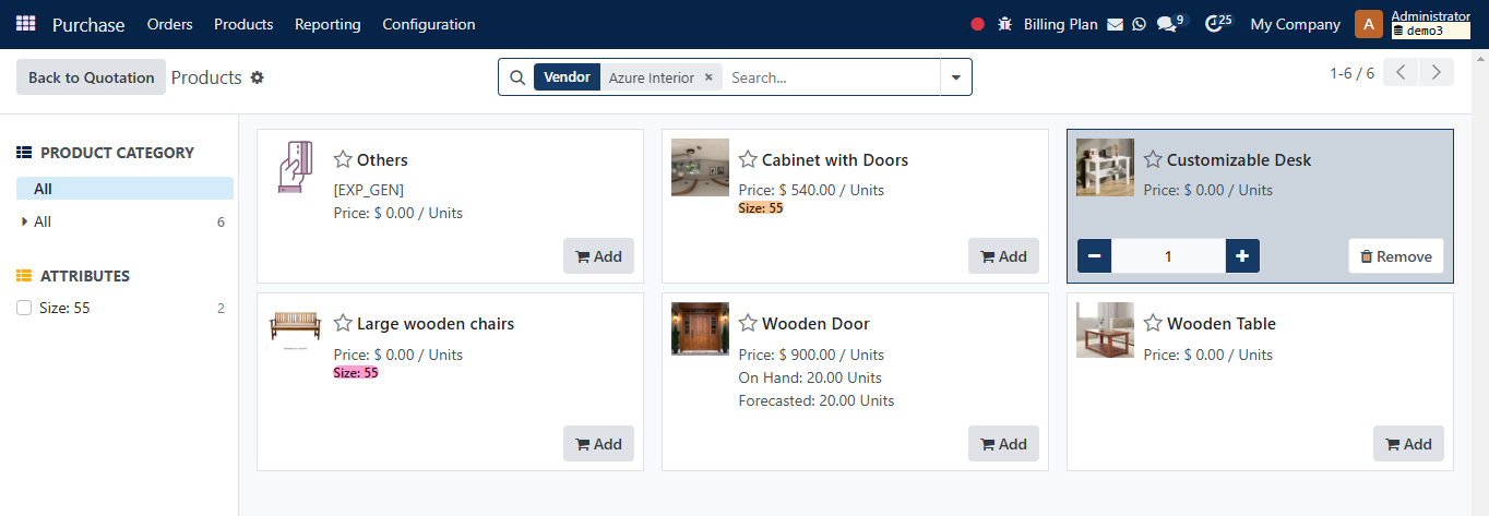 Catalog option