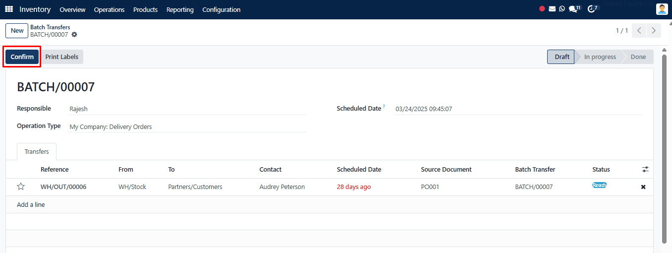 Confirm Batch Transfers