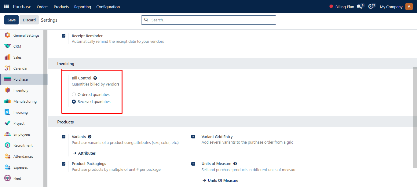 Control Policy for every product