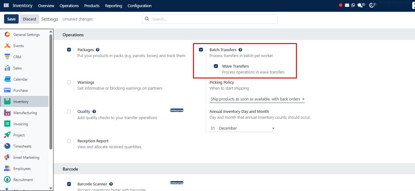 Enable Wave Transfers