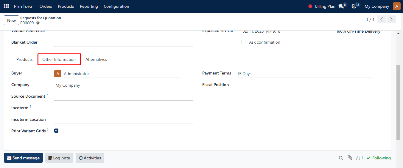 Other Information tab