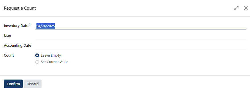 Request a Count button