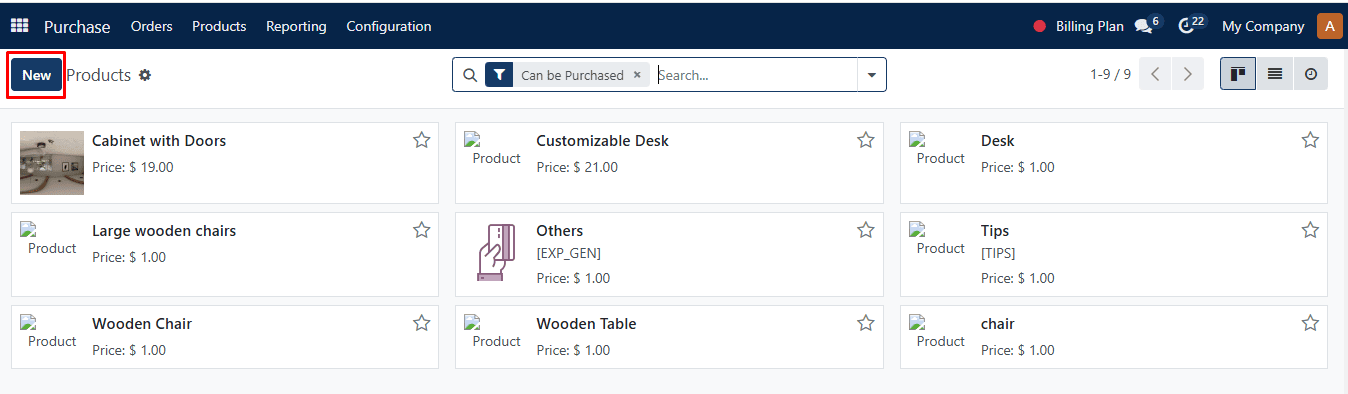 To add a new product