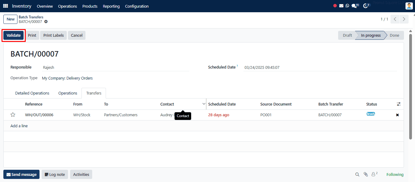 Validate Batch Transfers