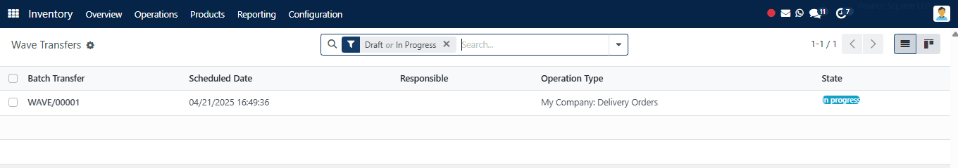 Wave Transfer in List View