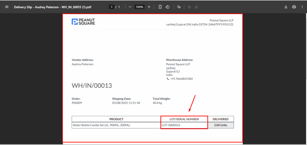 Download delivery slip
