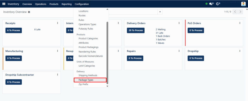 Package Type option