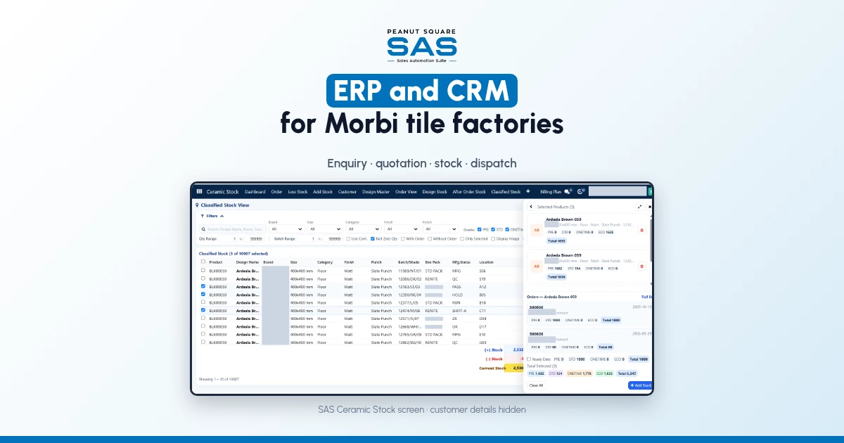 ERP and CRM for Morbi Tile Factories: From Enquiry to Truck
