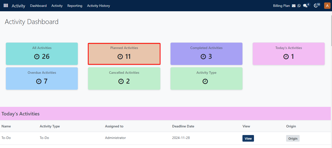 App Planned Activity