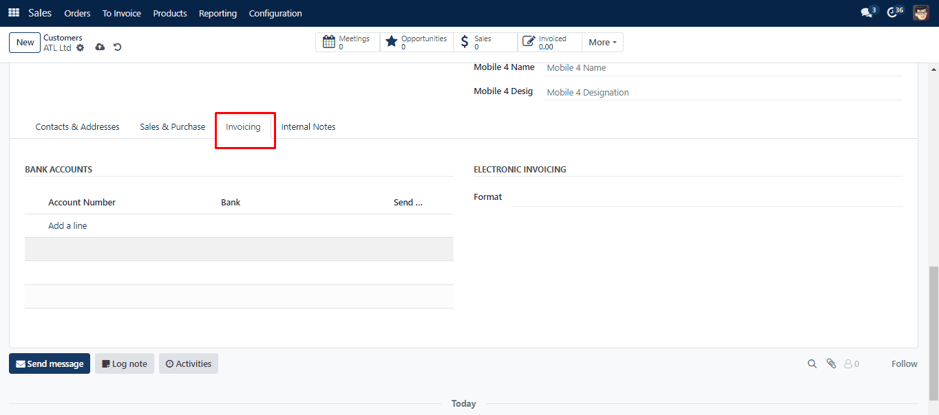 Customer Invoicing Tab