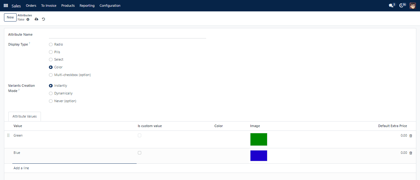 Product Variant Attribute Values