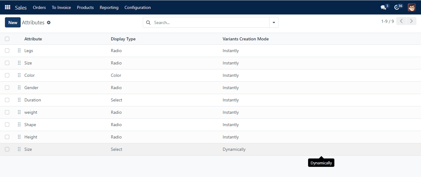 Product Variant Attribute