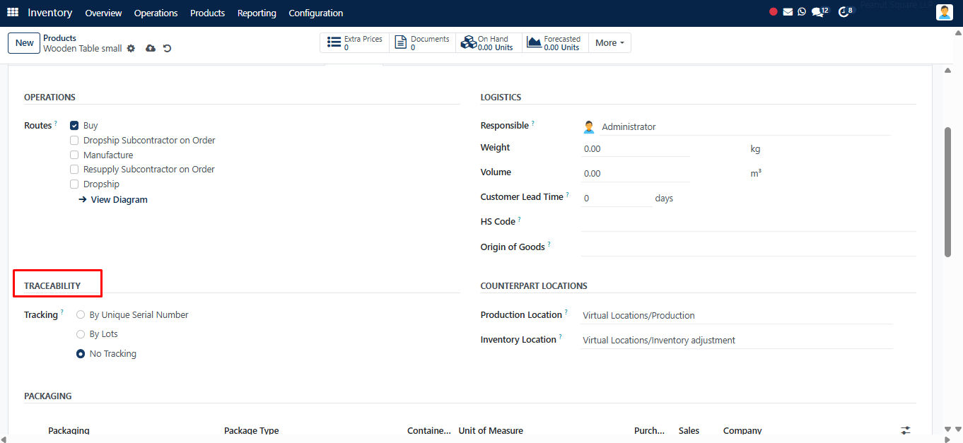 Traceability section