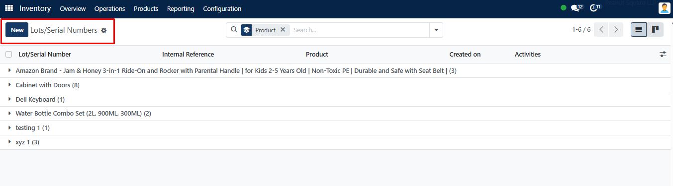 Create Lot & Serial Numbers