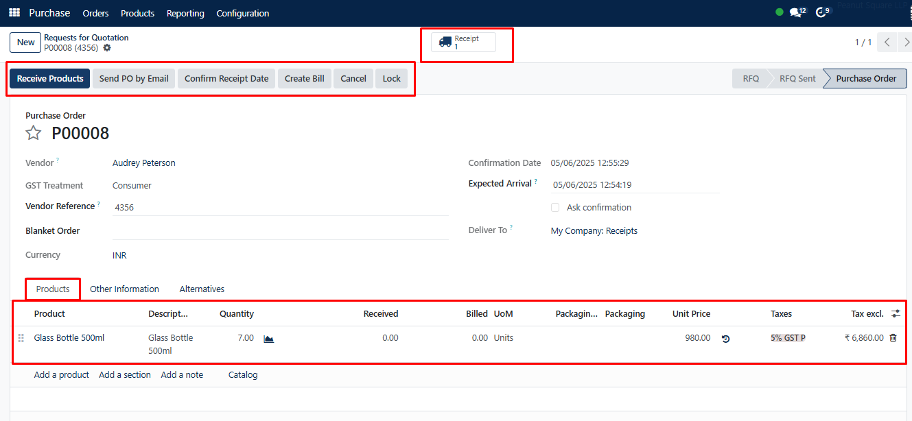 Create a new purchase order