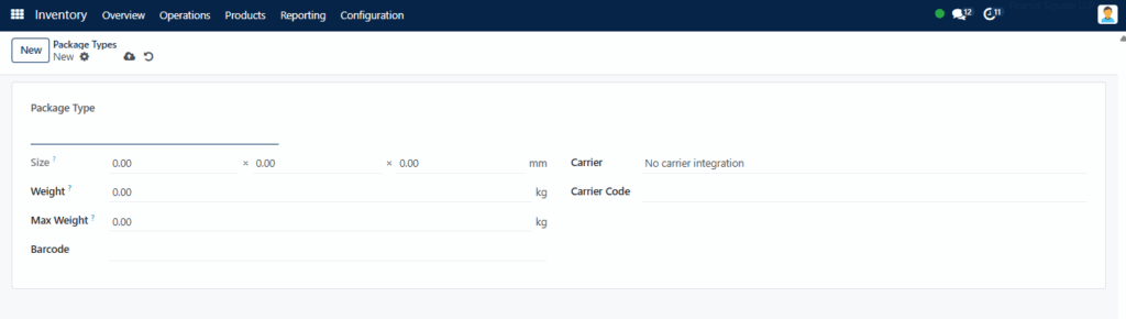 Package Type Page
