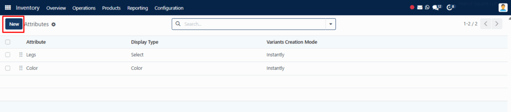 Select New Attributes
